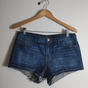 J Brand Blue Jean Shorts Frayed Double Hem Size 27